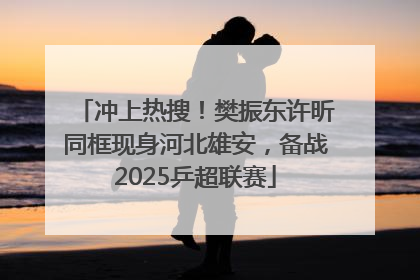 冲上热搜！樊振东许昕同框现身河北雄安，备战2025乒超联赛
