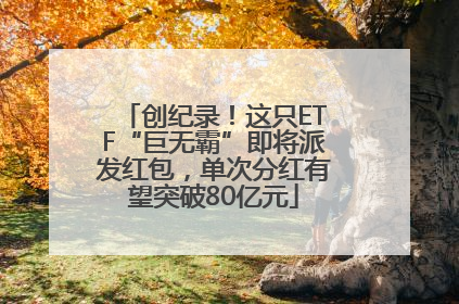 创纪录！这只ETF“巨无霸”即将派发红包，单次分红有望突破80亿元
