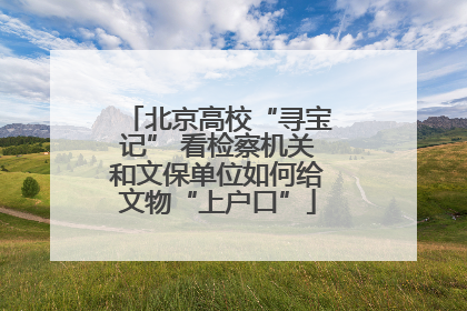 北京高校“寻宝记” 看检察机关和文保单位如何给文物“上户口”
