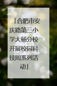 合肥市安庆路第三小学大杨分校开展校园科技周系列活动