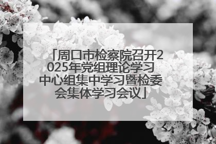 周口市检察院召开2025年党组理论学习中心组集中学习暨检委会集体学习会议