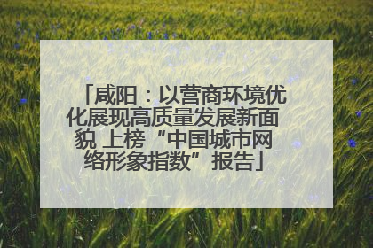 咸阳：以营商环境优化展现高质量发展新面貌 上榜“中国城市网络形象指数”报告