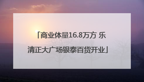 商业体量16.8万方 乐清正大广场银泰百货开业