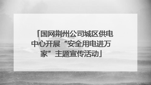 国网荆州公司城区供电中心开展“安全用电进万家”主题宣传活动