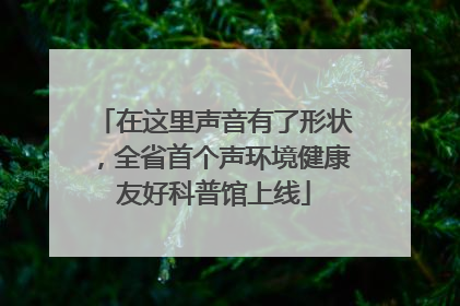 在这里声音有了形状，全省首个声环境健康友好科普馆上线