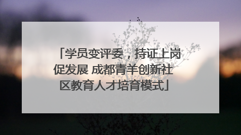 学员变评委，持证上岗促发展 成都青羊创新社区教育人才培育模式