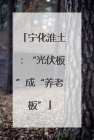 宁化淮土：“光伏板”成“养老板”