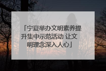 宁夏举办文明素养提升集中示范活动 让文明理念深入人心