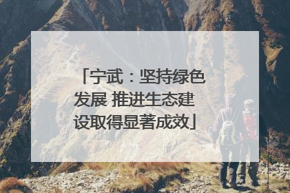 宁武：坚持绿色发展 推进生态建设取得显著成效