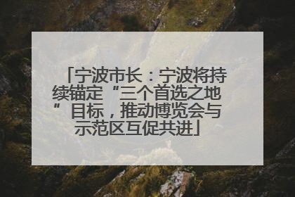 宁波市长：宁波将持续锚定“三个首选之地”目标，推动博览会与示范区互促共进