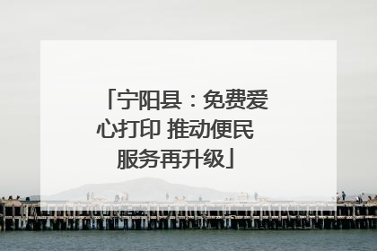 宁阳县：免费爱心打印 推动便民服务再升级