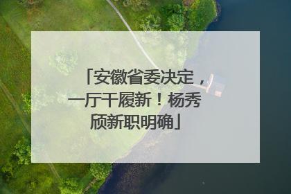 安徽省委决定，一厅干履新！杨秀颀新职明确