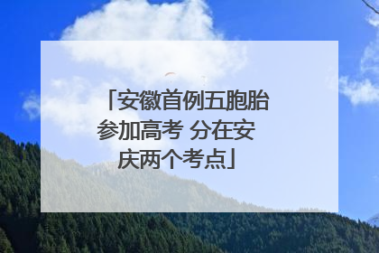 安徽首例五胞胎参加高考 分在安庆两个考点