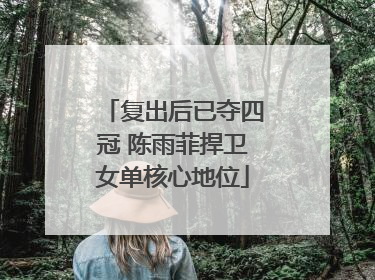 复出后已夺四冠 陈雨菲捍卫女单核心地位
