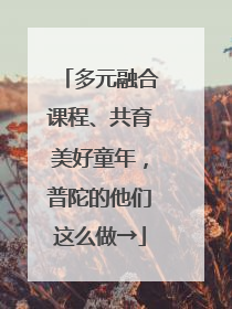 多元融合课程、共育美好童年，普陀的他们这么做→
