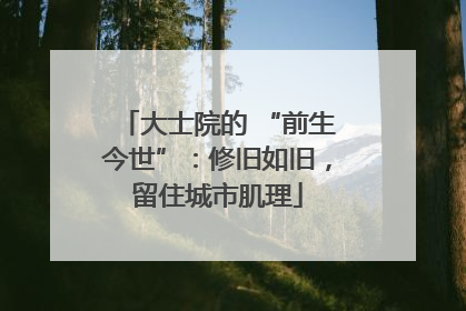 大士院的 “前生今世”：修旧如旧，留住城市肌理