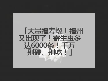 大量福寿螺！福州又出现了！寄生虫多达6000条！千万别碰、别吃！