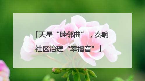 天星“睦邻曲”，奏响社区治理“幸福音”