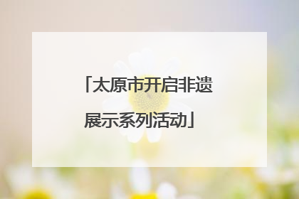 太原市开启非遗展示系列活动