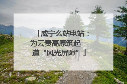 威宁么站电站：为云贵高原筑起一道“风光屏障”
