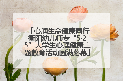 心润生命健康同行 衡阳幼儿师专“5·25”大学生心理健康主题教育活动圆满落幕