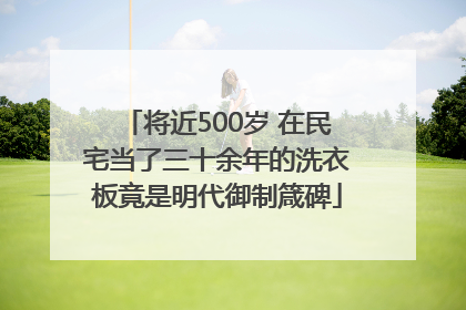 将近500岁 在民宅当了三十余年的洗衣板竟是明代御制箴碑