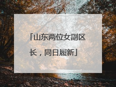 山东两位女副区长，同日履新