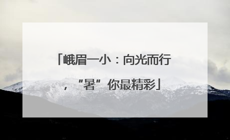 峨眉一小：向光而行，“暑”你最精彩