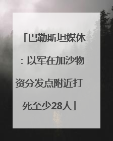 巴勒斯坦媒体：以军在加沙物资分发点附近打死至少28人