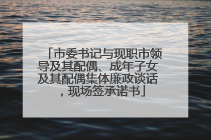 市委书记与现职市领导及其配偶、成年子女及其配偶集体廉政谈话，现场签承诺书