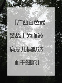 广西百色武警战士为血液病患儿捐献造血干细胞