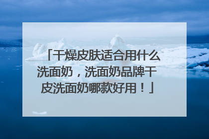 干燥皮肤适合用什么洗面奶，洗面奶品牌干皮洗面奶哪款好用！