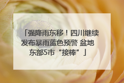 强降雨东移！四川继续发布暴雨蓝色预警 盆地东部5市“接棒”