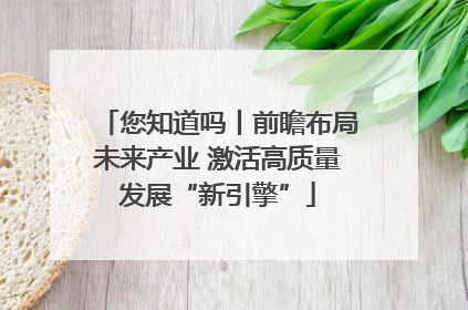 您知道吗丨前瞻布局未来产业 激活高质量发展“新引擎”