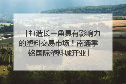 打造长三角具有影响力的塑料交易市场！南通季铭国际塑料城开业