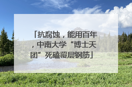 抗腐蚀，能用百年，中南大学“博士天团”死磕覆层钢筋