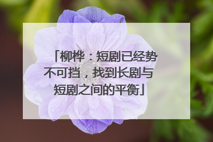 柳桦：短剧已经势不可挡，找到长剧与短剧之间的平衡