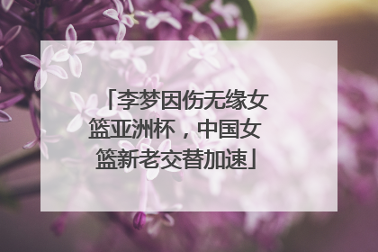 李梦因伤无缘女篮亚洲杯，中国女篮新老交替加速