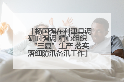 杨国强在利津县调研时强调 精心组织“三夏”生产 落实落细防汛备汛工作