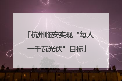 杭州临安实现“每人一千瓦光伏”目标