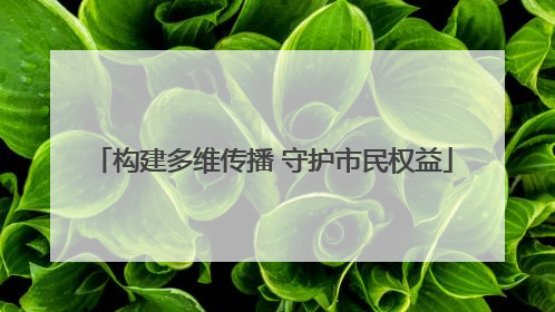 构建多维传播 守护市民权益