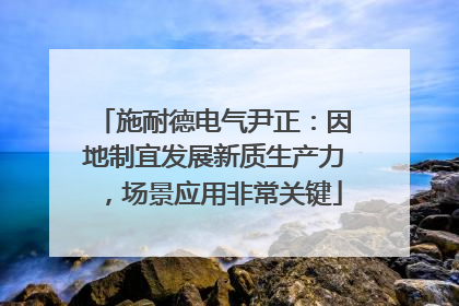 施耐德电气尹正：因地制宜发展新质生产力，场景应用非常关键
