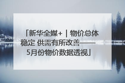 新华全媒+｜物价总体稳定 供需有所改善——5月份物价数据透视