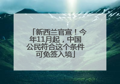 新西兰官宣！今年11月起，中国公民符合这个条件可免签入境