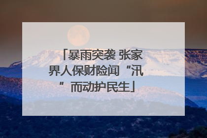 暴雨突袭 张家界人保财险闻“汛”而动护民生