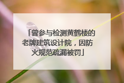 曾参与检测黄鹤楼的老牌建筑设计院，因防火规范疏漏被罚