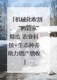 机械化收割、“鸭管家”除虫 农业科技+生态种养助力增产增收