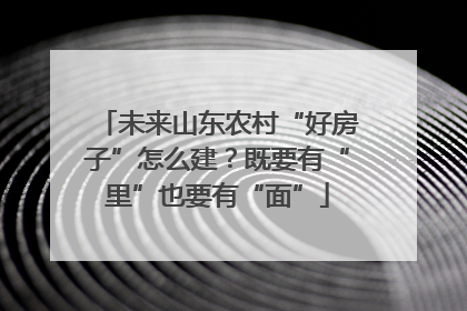 未来山东农村“好房子”怎么建？既要有“里”也要有“面”