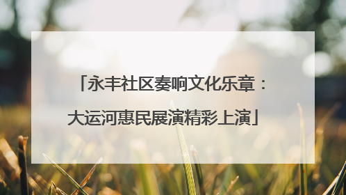 永丰社区奏响文化乐章：大运河惠民展演精彩上演
