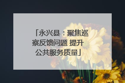 永兴县：聚焦巡察反馈问题 提升公共服务质量